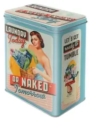 Laundry Storage Tin - Laundry Today or Naked Tomorrow - 3L - Nostalgic Art