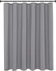 [Biscaynebay] Fabric Shower Curtain Short Stall Liners 72" Width by 65" Length, Silver Grey Water Resistant Bathroom Curtains, Rust Resistant Grommets Top Weighted Bottom Machine Washable