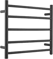 Decaura 5-Bar Heated Towel Rail – Electric Wall Mounted Towel Warmer for Small Bathrooms, IP55 Waterproof, Plug-in or Hardwired, Stainless Steel, 600Wx550Hx122D mm
