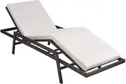 vidaXL Sun Lounger with Cushion Outdoor Wicker Garden Patio Backyard Chaise Lounge Sunbed Daybed Sofa Seating Furniture Poly Rattan Brown