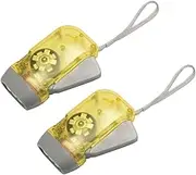 2X 3 LED Dynamo Wind Up Flashlight Hand-Pressing Crank No Battery Torch