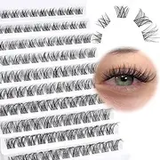 SLSXNL Lash Clusters Eyelash Extensions Clear Band D Curl Wispy Natural Eyelash Clusters 8-16MM,Cluster Lashes 8mm 10mm 12mm 14mm 16mm Thin Band False Eyelashes 110pcs
