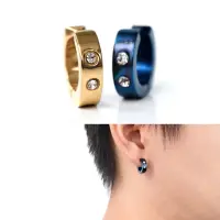 在飛比找momo購物網優惠-【玖飾時尚】夾式耳環 單色雙鑽鋼製耳夾(耳夾耳環)