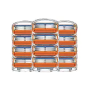 unbrand 12 Pcs 5 Layers Razor Blades Shaving Cassettes Compatible Gillette Fusion 5 Face Shaver Case For Men_Special Gift