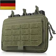 WYNEX Molle Admin Bag Kangaroo Style Tactical Utility Tool Bag with Mag/Zipper Strip Insert Modular EDC Medical Bag Organiser Attachment Patch Included