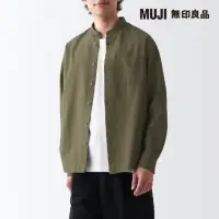 在飛比找momo購物網優惠-【MUJI 無印良品】男有機棉水洗牛津布立領長袖襯衫(共8色