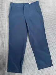 NWT IZOD Boys School Uniform Flat Front PERFORMANCE Pants, Navy Blue, size 8