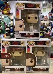Funko Pop! Eleven, Jonathan & Robin Set Of 3 Stranger Things IN HAND +Protectors