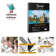 Mixed Media Paper Sketchbook, 11" X 14", 60 Sheets/Each, 123 LBS/200 GSM, Spi...