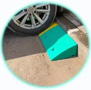 Threshold Ramp 3/4/5in Rise, Non-Slip Driveway Ramp, Portable Rubber Curb Ramp for Wheelchair Trucks Vans, Easy to Install(Green,50cm*27cm*13cm)