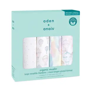 【Aden＆Anais】有機棉多功能包巾4入/共3款