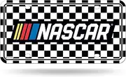 Rico Industries NASCAR Racing Logo Checkered Flag Metal Auto Tag 8.5" x 11" - Great for Truck/Car/SUV