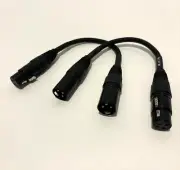 WJSTN 3pin XLR Male To Female Microphone Cable XLR to XLR 2pk Adapter 6” Cables