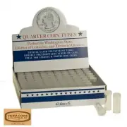 BOX OF 100 H.E. HARRIS / WHITMAN ROUND COIN TUBES FOR QUARTER -#28826