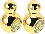 SHERCHPRY 2pcs Roller Ball Essential Oil Bottle Roller Bottle Clear Glass Atomizer Travel Oil Container Plastic Golden