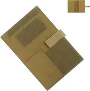 Taktik Outdoor Military Logbook Cover, Notebook Folder Card Holder Waterproof Army Tactical Notebook Notebook Card Pocket Book Cover (Khaki)