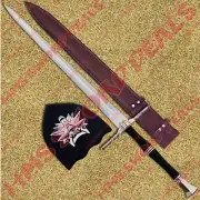 Carbon Steel Witcher Sword of Geralt w/ Plaque & Sheath | Geralt Sword | WWB |