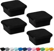 Glassboard Studio MiniBar Magnet - Strong Neodymium Rare Earth Magnets for Fridge, Whiteboard, Locker & Magnetic Glassboards - Ideal for Crafting & Office Use - Strong Fridge Magnets (Jet Black, 4)