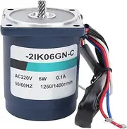 ViaGasaFamido AC220V 6W 0.1A Gear Motor, Electrical Micro Reduction Reduction Engine, AC Engine with High Torque, XD2IK06GN-C Speed + Gear Control + Speed Controller Set (200)