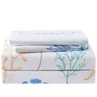 Floral Printed Sheet Set Queen, Boho Botanical Pattern Bed Sheets Microfiber ...