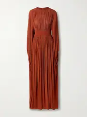 [Zimmermann] Zimmermann - Illuminate Draped Pleated Stretch-jersey And Scuba Maxi Dress - Brick - 2 2 Red