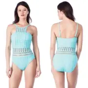 New Kenneth Cole Aqua One Piece Luxe Swimsuit XL