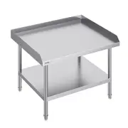 Stainless Steel Work Table, 30 x 36 x 26 Inch Commercial Food Prep Worktable, 3-Sided Backsplash Heavy Duty Prep Worktable, Metal Work Table with Adjustable Height for Restaurant Home