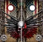 Wicked Wire 2nd Amend Flag LAMINATED Cornhole Wrap Bag Toss Skin Decal Sticker