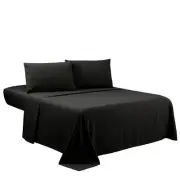 King Sheets Set - Black Hotel Luxury 4-Piece Bed Set, Extra Deep Pocket, 1800...