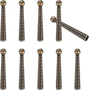 uxcell Bolo Tie Tips, 10Pcs 2 Inch Long Alloy Bolo Tie Supplies Replacement Cord End Caps 5mm Diameter for DIY Crafts Clothes Decor, Vintage Bronze
