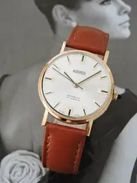 在飛比找Yahoo!奇摩拍賣優惠-正9K金 ROAMER 羅馬錶 典藏手上鍊古董機械男錶