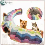 Large Cat Tunnel Bed Toy Play Mat Tube Plush Kitty Rabbit Nest Pop Up Cave Fold
