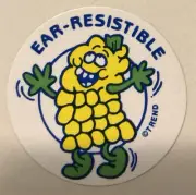 VINTAGE 80s TREND Scratch & Sniff CORN Scent Stinky Sticker, EAR-RESISTIBLE