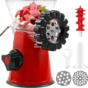 Manual Meat Grinder with Hand Crank Food Grade Meat Grinder Sausage Maker Fast Cutting Meat Grinder Manual Mincer Multifunctional Meat Mincer Machine Easy Cleaning for Ginger Garlic 10.7×18×9