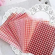 Folded Vellum Jacket Wedding Invitations/Invites, 12pcs/Set Color Grid Dot BasicPattern Pack for Scrapbooking Happy Planner Card Making Junk Journal Project(Red)