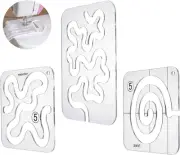 3Pcs Quilting Template Acrylic Quilting Ruler Template Free Motion Quilting S...