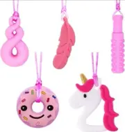 Brand New Sensory Chew Teether Necklace Chewellery Pack Of 5 Pink