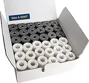 144 Black & White PreWound Bobbins for Embroidery Machines Size A (SA156) Plastic Sided Good for Brother, Babylock, Janome Embroidery Machines etc