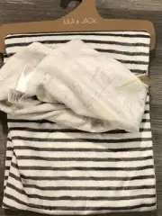 Lila & Jack Baby Blanket Gray White Stripe Elephant Giraffe Cloud Star Sun New