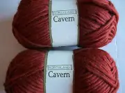 Northland Cavern bulky wool blend roving yarn, Lava (brown), lot of 2(78 yds ea)