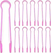 PRETYZOOM 15pc Plastic Mini Ice Clip Buffet Serving Tongs for BBQ Buffet Salad Desserts Parties