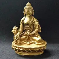 在飛比找松果購物優惠-藥師佛 尼泊爾製純銅鎏金佛像 (6.6折)