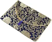 2pcs Scripture Storage Bag Pencil Container Travel Wallets Books of The Bible Sutra Pouch Flower Pouch Quran Cover case Cloth Jewelry Pouch Covering Holder Home Supply (Blue, 24 * 34CM)