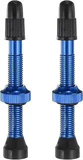 uxcell 2pcs Tubeless Valve Stems 48mm Aluminum Alloy Tubeless Valve Super Light No Leak Durable Valve Stem Caps Multiple Color & Size Fit Most Bicycle Tubeless Rims Pair, Blue