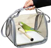 Travel Bird Cage for Conure - Pet Breathable Travel Cage with Perch,Breathable Clear Small Pet Carrier Pack Canary Travel Cage