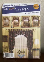 Simplicity 5696 Sewing Pattern Easy Can Tops Window Treatments Valances UNCUT