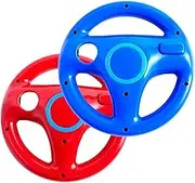 G.Wheel 2 pack Wii Steering Wheel,Wii Mario Kart with Racing Wheel for Nintendo Wii,Red and Blue Wii Steering Wheel without Remote Control,Racing Wheel Wii U for Racing,Tanks and Other Driving Games