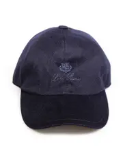Navy Cashmere Logo Embroidered Cap