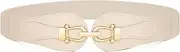 [Vonmelli] Wide Elastic Belts for Women, Stretch Ladies Waist Belt with Fashion Gold Buckle for Dresses