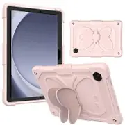 For Samsung Galaxy Tab A9 Case, 8.7 inch SM-X110 X115 Butterfly Fancy Shockproof Heavy Duty Kickstand Case Cover (Pink)